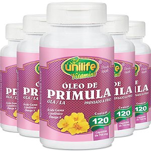 Kit 5 Óleo de Prímula Unilife 120 Cápsulas