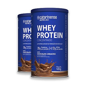 Kit 2 Whey Protein Concentrado Catarinense 450g Chocolate