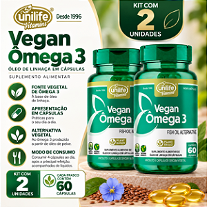Kit 2 Ômega 3 Vegetal Unilife 60 Cápsulas