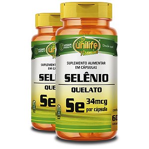 Kit 2 Selênio Quelato Unilife 60 Cápsulas