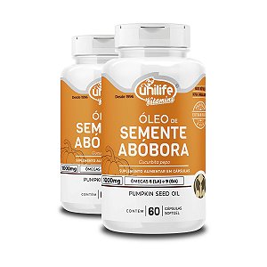 Óleo de Semente de Abóbora Unilife 60 Cápsulas Kit 02 Und