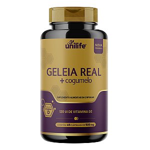 Geleia Real + Cogumelo Unilife 500mg 45 Cápsulas