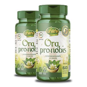 Ora Pro-Nóbis Unilife Pereskia Aculeata 60 Cápsulas Kit 02 Und