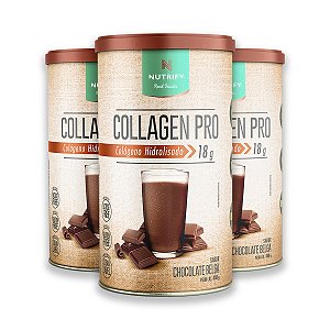 Kit 3 Collagen Colágeno Hidrolisado Nutrify Chocolate Belga 450g