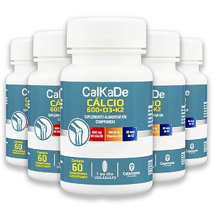 Kit 5 Calkade Cálcio Catarinense 60 Comprimidos