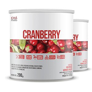 Kit com 2 Cranberry Solúvel 200g da Chá Mais Sabor Frutas Vermelhas