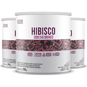 Kit 3 Solúvel de Hibisco com Chá Branco 200g da Chá Mais