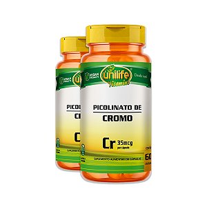Kit 2 Picolinato de Cromo Unilife 60 Cápsulas