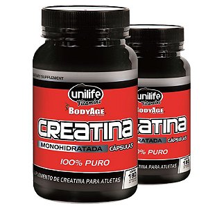 Kit 2 Creatina ATP Monohidratada 100% pura 720mg Unilife 180 cápsulas