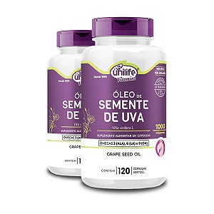 Kit 2 Óleo de Semente de Uva Unilife 120 cápsulas 1000mg