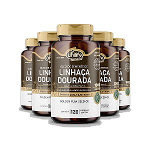 Kit 5 Óleo de Semente de Linhaça Dourada Unilife 120 Cápsulas