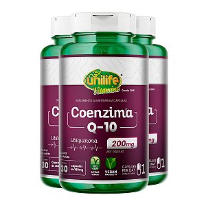 Kit 3 Coenzima Q10 Super Concentrada Unilife 30 Cápsulas