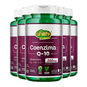 Kit 5 Coenzima Q10 Super Concentrada Unilife 30 Cápsulas