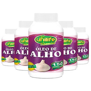 Kit 5 Óleo de Alho 350mg Unilife 150 cápsulas