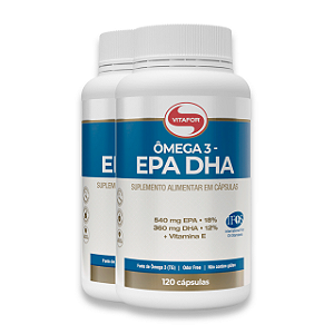 KIT 2 | EPA DHA Ômega 3 Vitafor 120 Cápsulas | Vitamina E