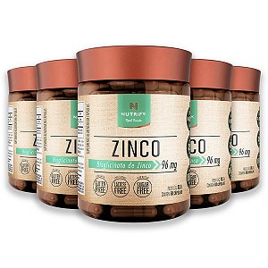 Kit 5 Zinco 96mg Nutrify 60 Cápsulas