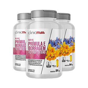 Kit 3 Óleo de Prímula e Borragem ClinicMais 60 Cápsulas