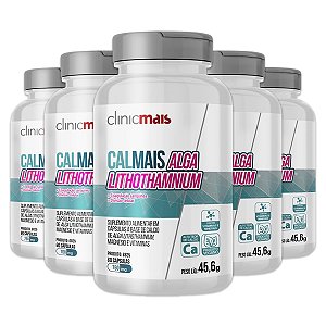 Kit 5 Calmais Alga Lithothamnium ClinicMais 60 Cápsulas