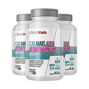 Kit 3 Calmais Alga Lithothamnium ClinicMais 60 Cápsulas