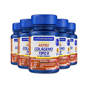 Kit 5 Artro Colágeno Tipo II Catarinense 30 Cápsulas