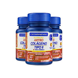 Kit 3 Artro Colágeno Tipo II Catarinense 30 Cápsulas