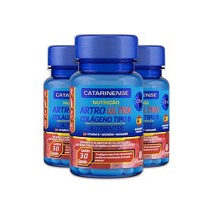 Kit 3 Artro Ultra Colágeno Tipo II 30 Catarinense Cápsulas