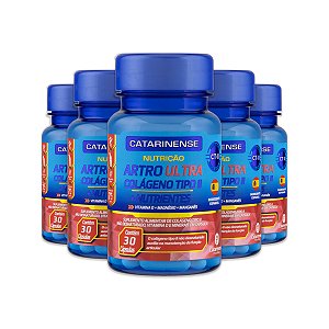 Kit 5 Artro Ultra Colágeno Tipo II 30 Catarinense Cápsulas