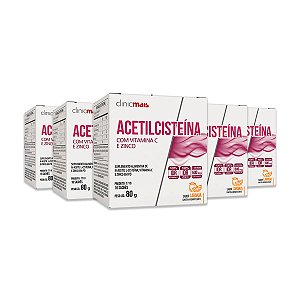 Kit 5 Acetilcisteína ClinicMais 16 Sachês Laranja