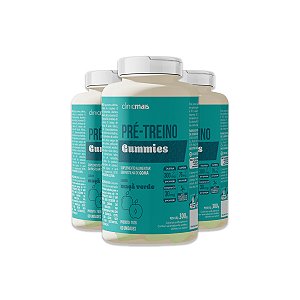 Kit 3 Pré Treino Gummies ClinicMais Maçã Verde 60 Gomas