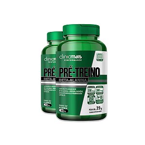 Kit 2 Pré Treino Beta Alanina ClinicMais 60 Cápsulas