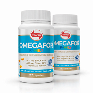 KIT 2 | Omegafor Family 120 Cápsulas Vitafor