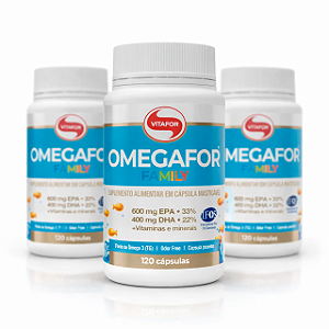 KIT 3 | Omegafor Family 120 Cápsulas Vitafor