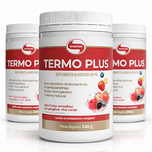 KIT 3 Termo Plus Vitafor Frutas Vermelhas-Gengibre-Chá Verde
