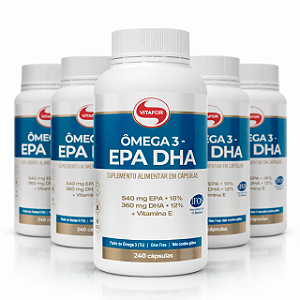 KIT 5 | EPA DHA Ômega 3 Vitafor 240 Cápsulas