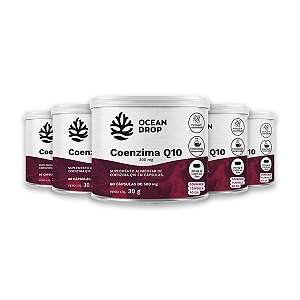Kit 5 Coenzima Q10 200mg Ocean Drop 60 Cápsulas