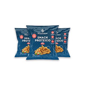 Kit 3 Snack Proteico Ocean Drop 40g Sabor Pizza