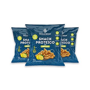 Kit 3 Snack Proteico Ocean Drop 40g Sabor Lemon Pepper