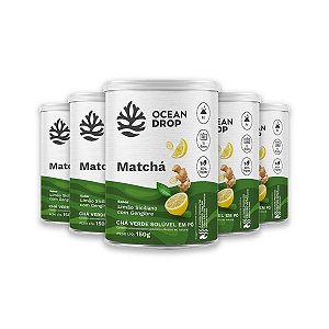 Kit 5 Matchá Ocean Drop Limão Siciliano e Gengibre 150g