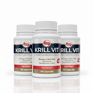 KIT 3 Krill Vit Óleo de Krill e Ômega 3 Vitafor 60 Cáps