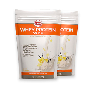 Kit 2 Whey Protein Vitafor 900g Concentrado Baunilha