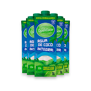 Kit 5 Água de coco Qualicoco Integral 1 Litro
