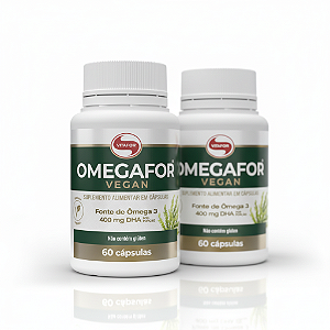 KIT 2 Omegafor Vegan Ômega 3 Vegano Vitafor 60 Cápsulas