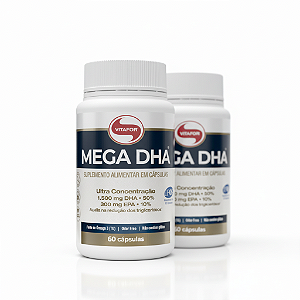 KIT 2 Mega DHA 1500mg Ômega 3 Vitafor 60 Cápsulas
