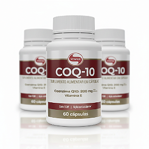 KIT 3 COQ-10 Coenzima Q10 200mg (Vitamina E) Vitafor 60Caps