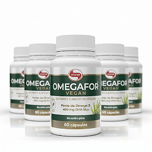 KIT 5 Omegafor Vegan Ômega 3 Vegano Vitafor 60 Cápsulas