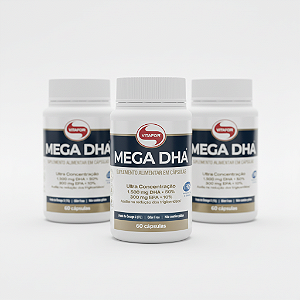 KIT 3 Mega DHA 1500mg Ômega 3 Vitafor 60 Cápsulas