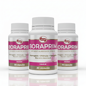 KIT 3 Boraprim Óleos de Prímula Vitafor 30 Cápsulas