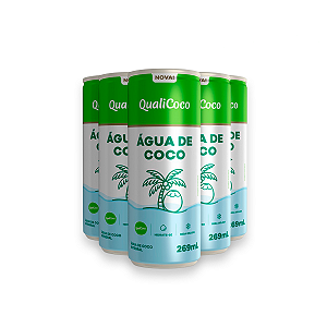 Kit 5 Água de coco Qualicoco Integral 269ml Lata