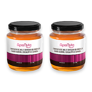Kit 2 Composto de Mel Apisnutri Agrião, Eucalipto e Copaíba 300g