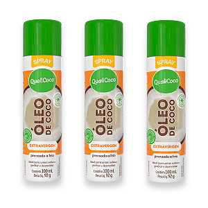 Kit 3 Óleo de Coco Spray Qualicoco Extravirgem 100ml
